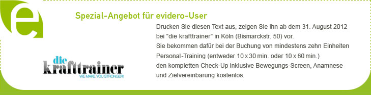 Spezial-Angebot für evidero-User