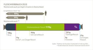 Grafik Fleischverbrauch in Deutschland