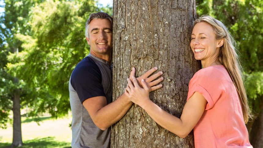 Bäume umarmen aus Liebe zur Natur