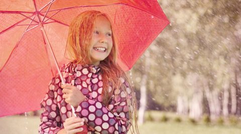 Glücklich auch bei Regen und Problemen