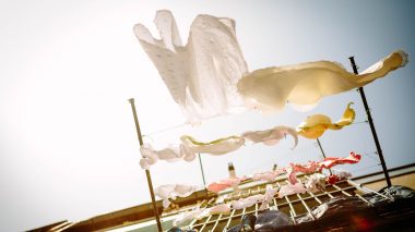 Wäsche trocknet in der Sonne